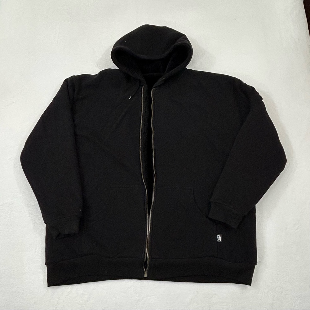 Pro Club 5 Black Full Zip Sherpa Lined Heavyweight Hoodie Sweatshirt Men’s 2XL.